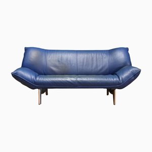 Blue Leather & Chrome Tango Sofa from Leolux, 1930s