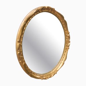 Ovaler Vintage Wandspiegel aus vergoldeter Bronze, Belgien, 1970er