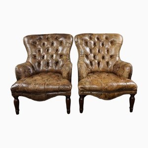 Chesterfield Armchairs, Set of 2