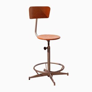 Vintage Laboratory Chair in Wood and Steel