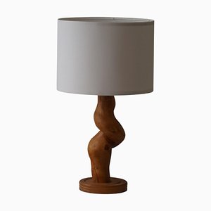 Modern Scandinavian Sculptural Organic Wooden Table Lamp, 1970s