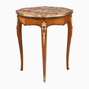 Napoleon III Style Side Table with Marble Top, 1950s