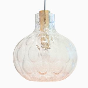 Large Mid-Century Bubble Glass & Brass Ceiling Lamp or Pendant by Helena Tynell for Limburg, Germany, 1960s