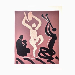 Pablo Picasso, The Dancers, Linograbado original, 1962