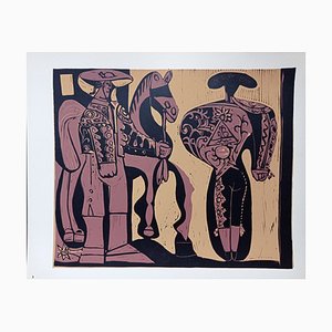 Pablo Picasso, Picador and Toreador, Original Linocut, 1962