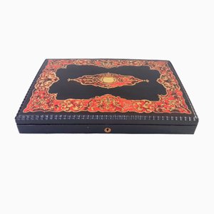 Caja de juegos de marquetería Boulle Napoleon III
