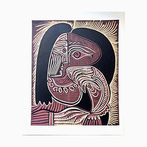 Pablo Picasso, Femme au Collier / Originale linoleum, 1962