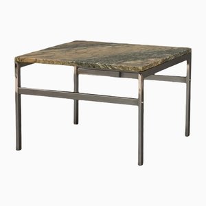 Italian Green Marble Coffee Table with a Chrome Base