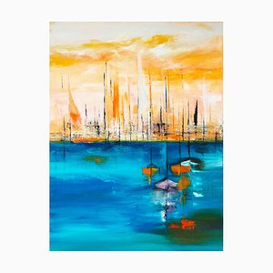 Marie-Line Robert, Bateau sur l’eau, 2022, Oil on Canvas