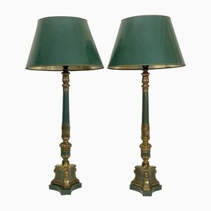 Lampes Empire Mid-Century en Tôle, 1950s, Set de 2