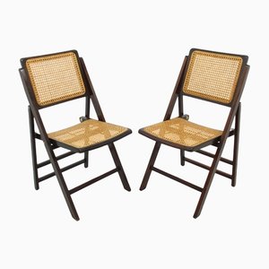 Rattan Folding Chairs, 1980s, Set of 2