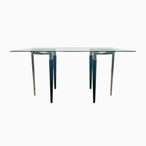 Dining Table in Glass with Black Legs
