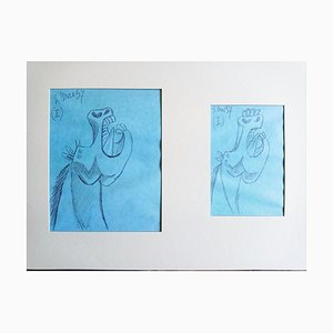 Pablo Picasso, Bocetos preparatorios para Guernica: Deux Chevals, siglo XX, facsímil