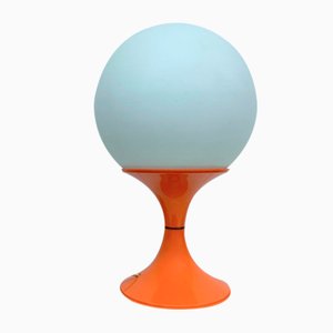 Large Orange Ball Lamp in Plastic and Glass, 1970s