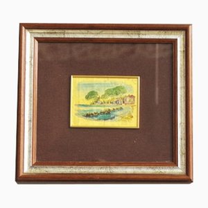 Gold Leaf Painting in Frame, 1970s