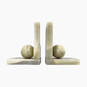 Mid-Century Alabaster Marble Bookends, 1950s, Set of 2