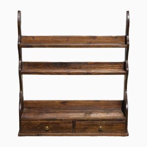 Italian Fir Shelves with Drawers, 1900s