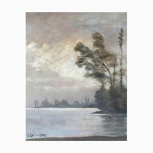 Henri Lecoultre, Vue sur le lac, 1952, Oil on Canvas, Framed