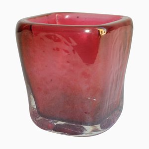 Italienische Rote Vase aus Glas von Carlo Scarpa, 1930er