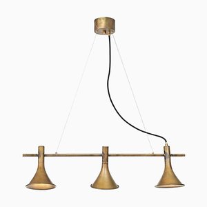 Megafon 3-Raw Brass Ceiling Lamp by Jesper Ståhl for Konsthantverk