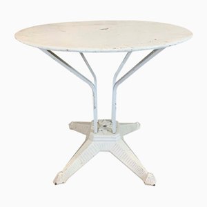 Art Deco Gartentisch aus weißem Metall