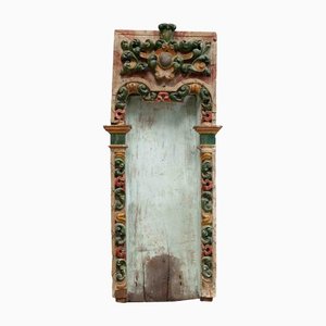 18th Century Baroque Niche in Carved Polychrome Wood