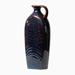 Glazed Midnight Blue and Brown Pitcher by Carl Harry Stålhane for Rörstrand, 1950s