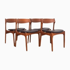 Mid-Century Model 49 Oak Dining Chairs by Erik Buch for O. D. Møbler, Denmark, 1960s, Set of 4