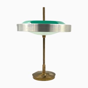 Lampe de Bureau en Laiton et Verre par Oscar Torlasco pour Lumi, 1960s