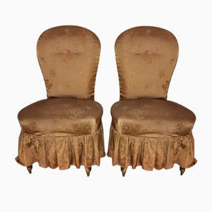 Vintage Armchairs in Brown Fabric, Set of 2