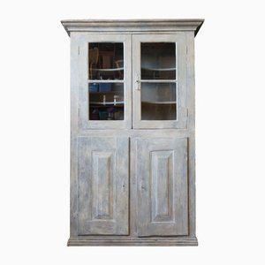 Early Victorian Scrape Painted Kitchen Storage Cupboard