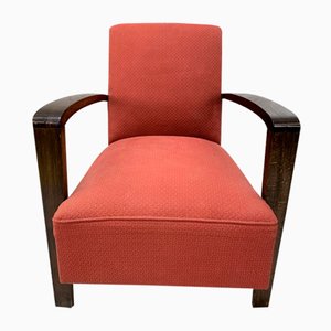 Fauteuil Individuel en Tissu d'Ameublement Rouge