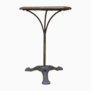 Bistro Table in Cast Iron & Oak from Verriere À Paris Cour Damoye, 1900s
