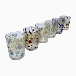 Vintage Italian Murano Water Glasses by Gertrude Verres for Effetre Murano, 2010, Set of 6