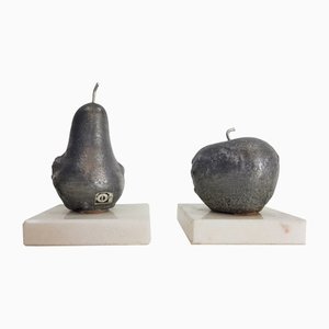 Apple & Pear in Aluminium by Willy Ceysens, 1960s, Set of 2