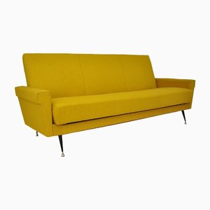 Yellow Sofabed on Metal Legs, 1970s