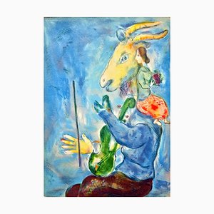 Marc Chagall, Primavera de 1938, Litografía original y estarcido sobre papel