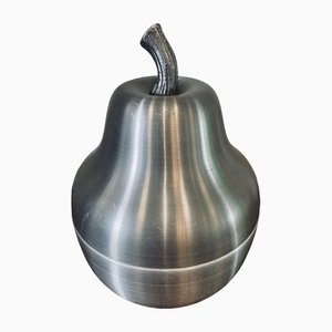 Mid-Century Italian Pear Ice Bucket in Aluminum