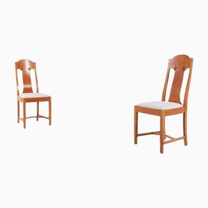 Burl Wood Chairs from Nordiska Kompaniet, Set of 2