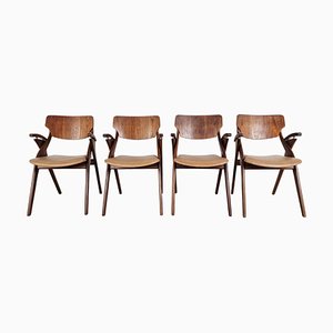Teak Dining Chairs attributed to Hovmand Olsen for Mogens Kold, 1960s, Set of 4