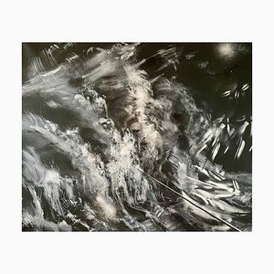 Christine Keruth, The Sublime, Stormy Sea, 2022, Silberstift auf Leinwand