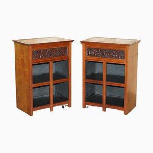 Hand Carved Side Tables with Open Tops for Storage, 1900s, Set of 2