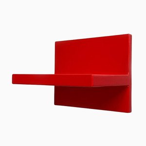 Estante italiano moderno pequeño de plástico rojo atribuido a Marcello Siard para Kartell, años 70