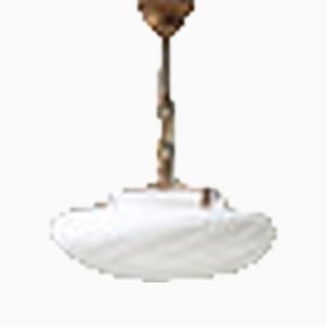 Vintage Murano White Swirl Ceiling Lamp, 1970s