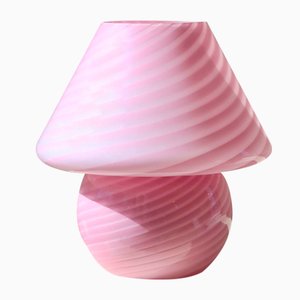 Vintage Murano Pink Mushroom Table Lamp, 1970s