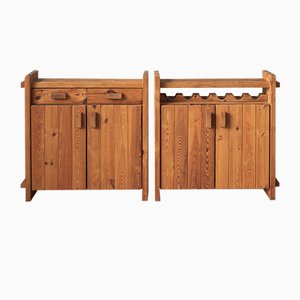 Pine Cabinets, 1980s, Set of 2