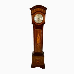 Antique Edwardian Mahogany Marquetry Inlaid Grandmother Clock, 1900s