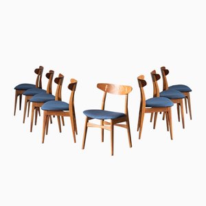 Dining Chairs attributed to Hans J. Wegner from Carl Hansen & Søn, 1960s, Set of 8