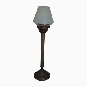 Lampada da tavolo Art Déco con base a colonna, anni '20