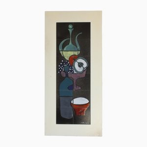Abstract Still Life Ceramic Tile Tableau from Capra, Italy, 1960s